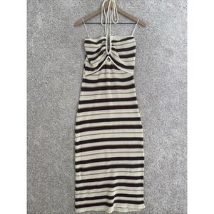 Pookie & Sebastian‎ Deva Crochet Knit Halter Dress - Large